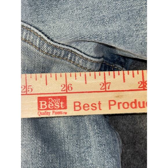 Lauren Conrad Size 3X Distressed Light Wash Stretch Cotton Jean Jacket - Picture 6 of 10